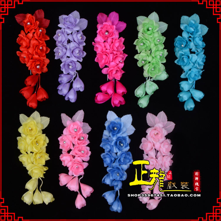 饶平鬓花头饰小花头花 真丝绢花